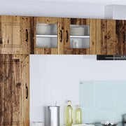 Mobile in vetro da parete LUCCA 2 pcs Legno antico