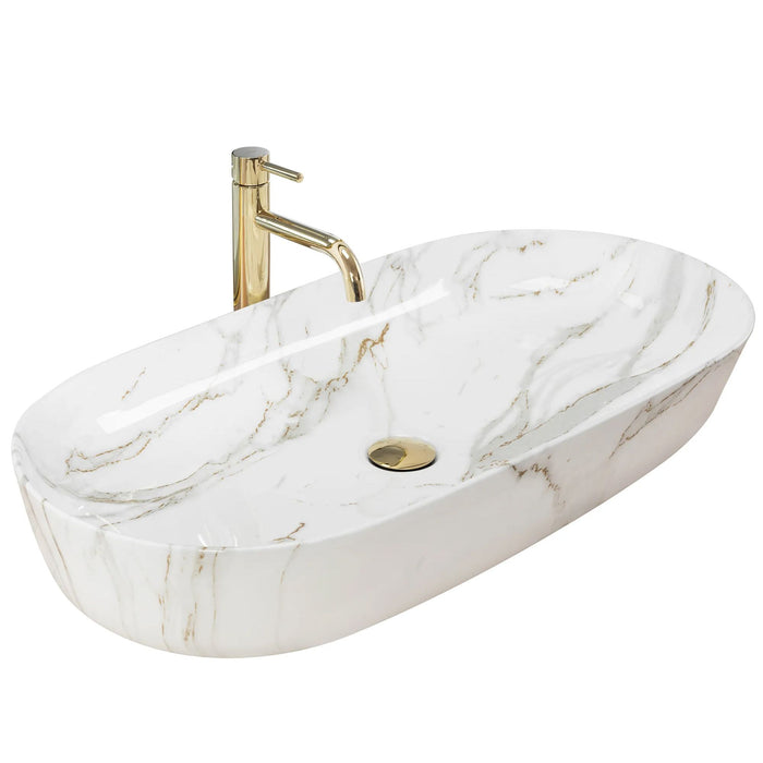 Lavabo Da Appoggio Rea Cleo 81 Shiny Aiax