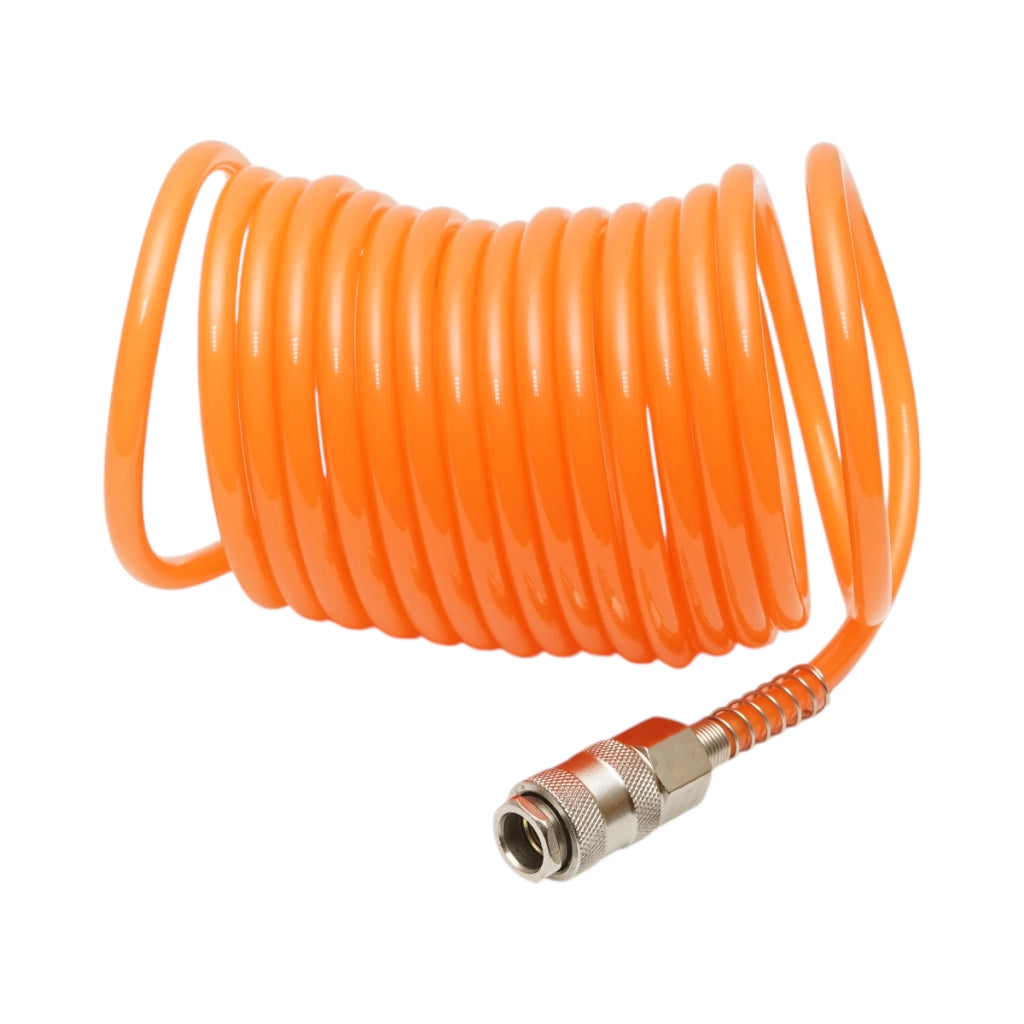 Tubo flessibile a spirale per aria compressa, 5 m, Ø 5 mm, attacco rapido 1/4