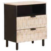 Armadio da Notte Bianco 50 x 33 x 60 cm Legno di mango massello 4017874