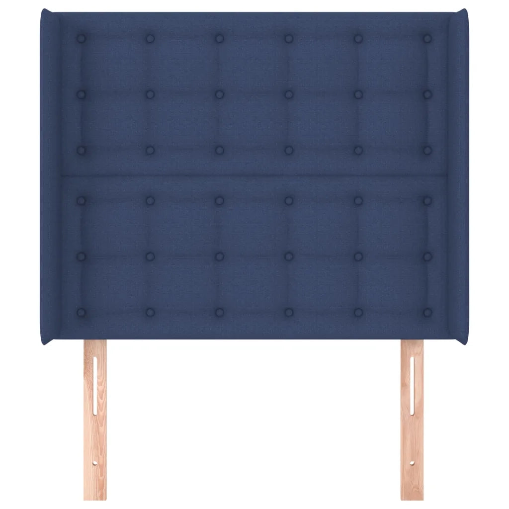 Testiera ad Orecchio-Testata con Orecchie Blu 83x16x118/128 cm in Tessuto 752575