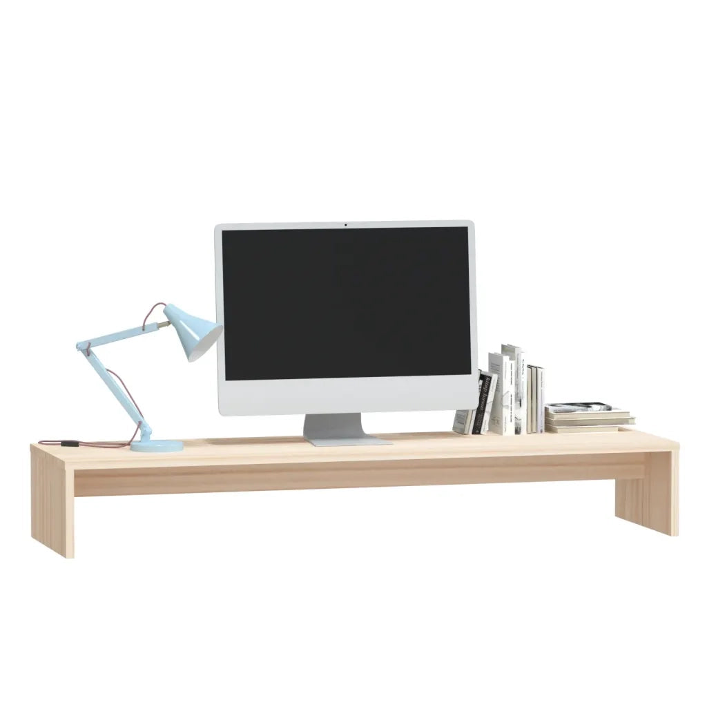 Supporto per Monitor 100x27x15 cm in Legno Massello di Pino 813929