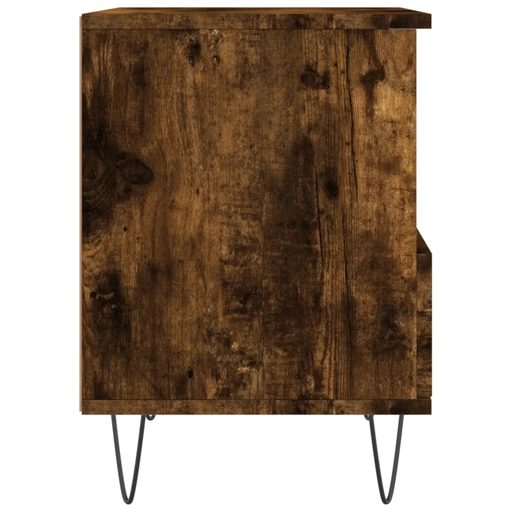 Comodino-Tavolino da notte Rovere Fumo 40x35x50 cm in Legno Multistrato 979422