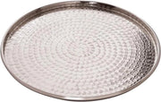 Piatto da tavolo decorativo - 40 cm - metallo - piatto da candela - circolare - argento - oro - alluminio - martellato - piatto da tavolo in argento