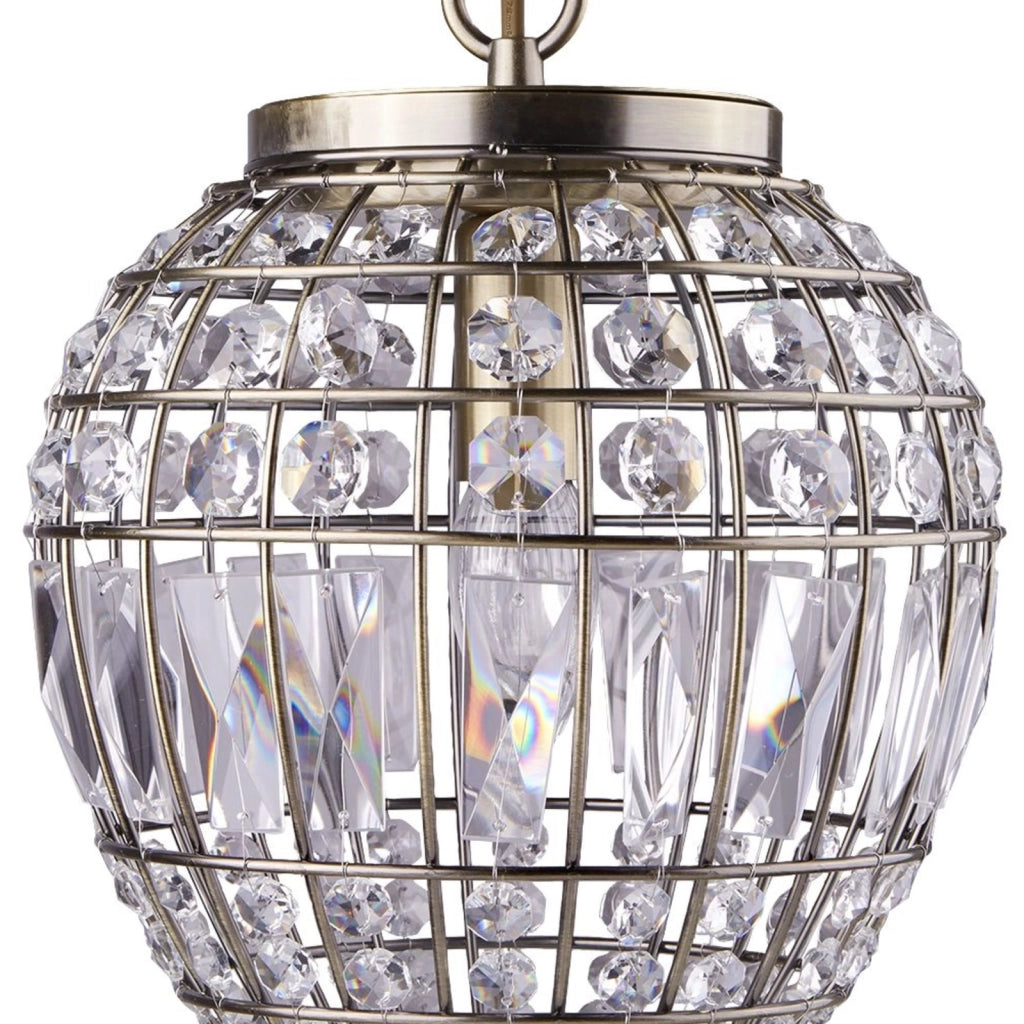 Sospensione Classico Ananas Acciaio Ottone Vetro 1 Luce E14