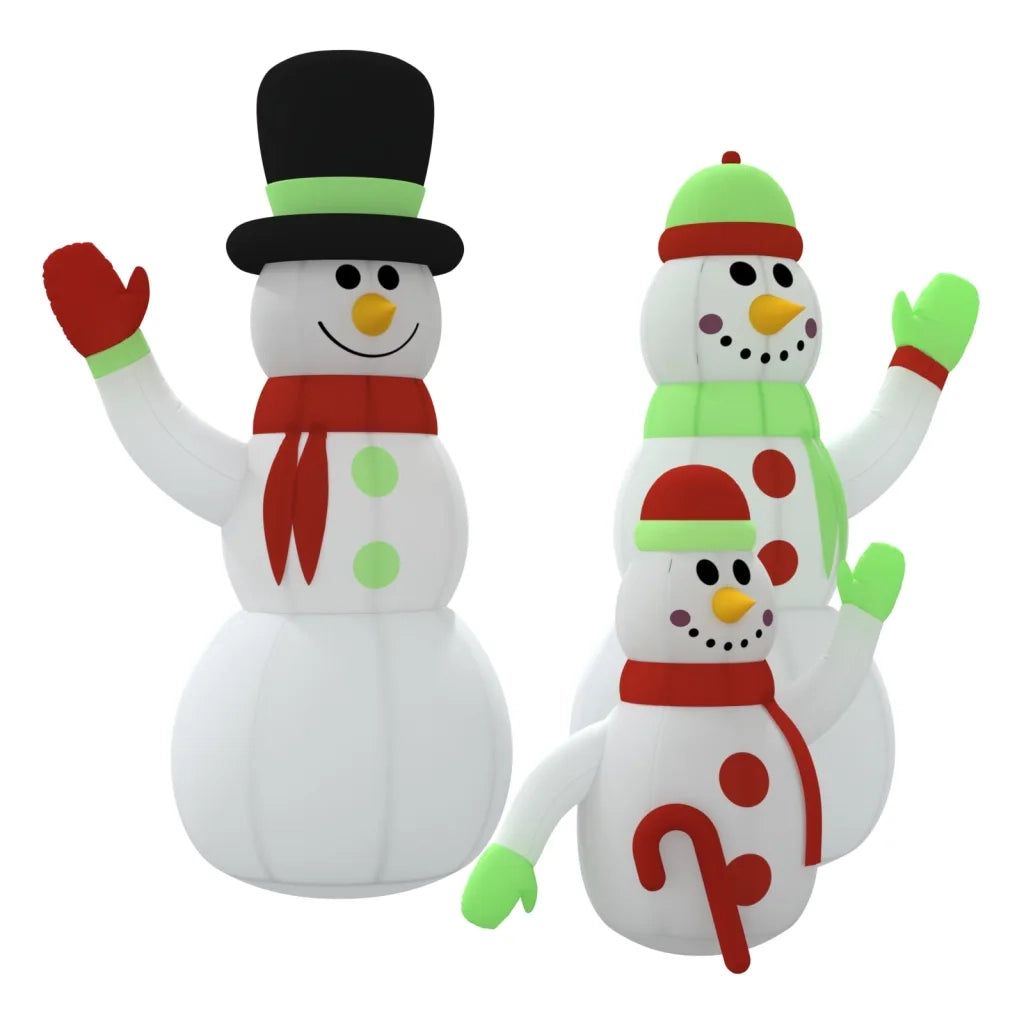 Famiglia di pupazzi di neve gonfiabili con LED 500 cm 345388