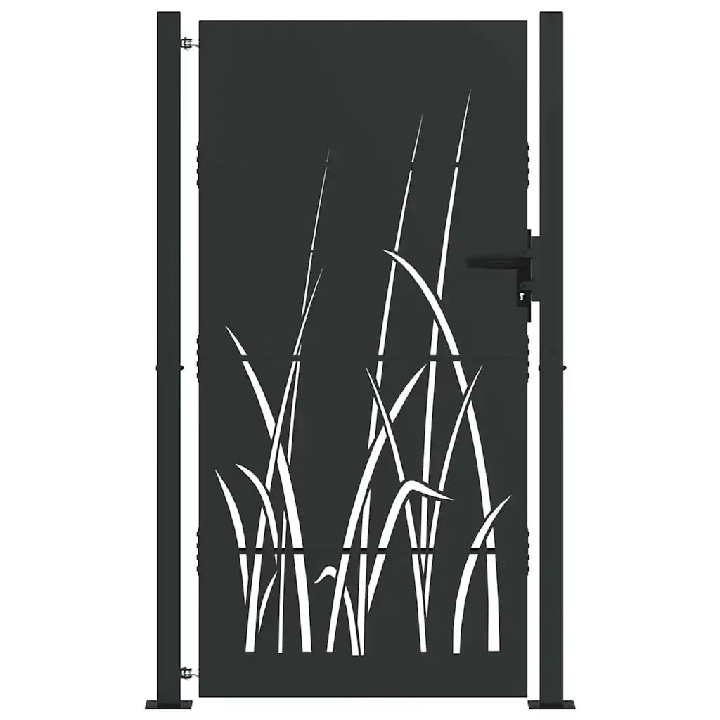 Cancello da giardino con blocco Nero 110 x 180 cm 42015892