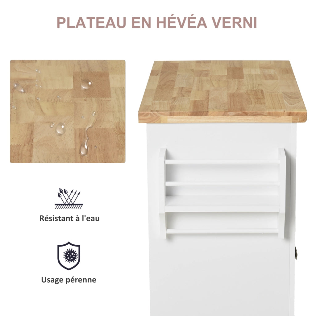 Tavolo da cucina con cassetti e ante ¨C zephmum ¨C bianco MDF h¨¦v¨¦a
