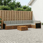 Set di divani da esterno 7 pz Naturale e Grigio Chiaro 3383434