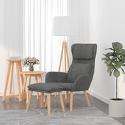 Poltrona Relax con Poggiapiedi Grigio Scuro in Velluto 3097821