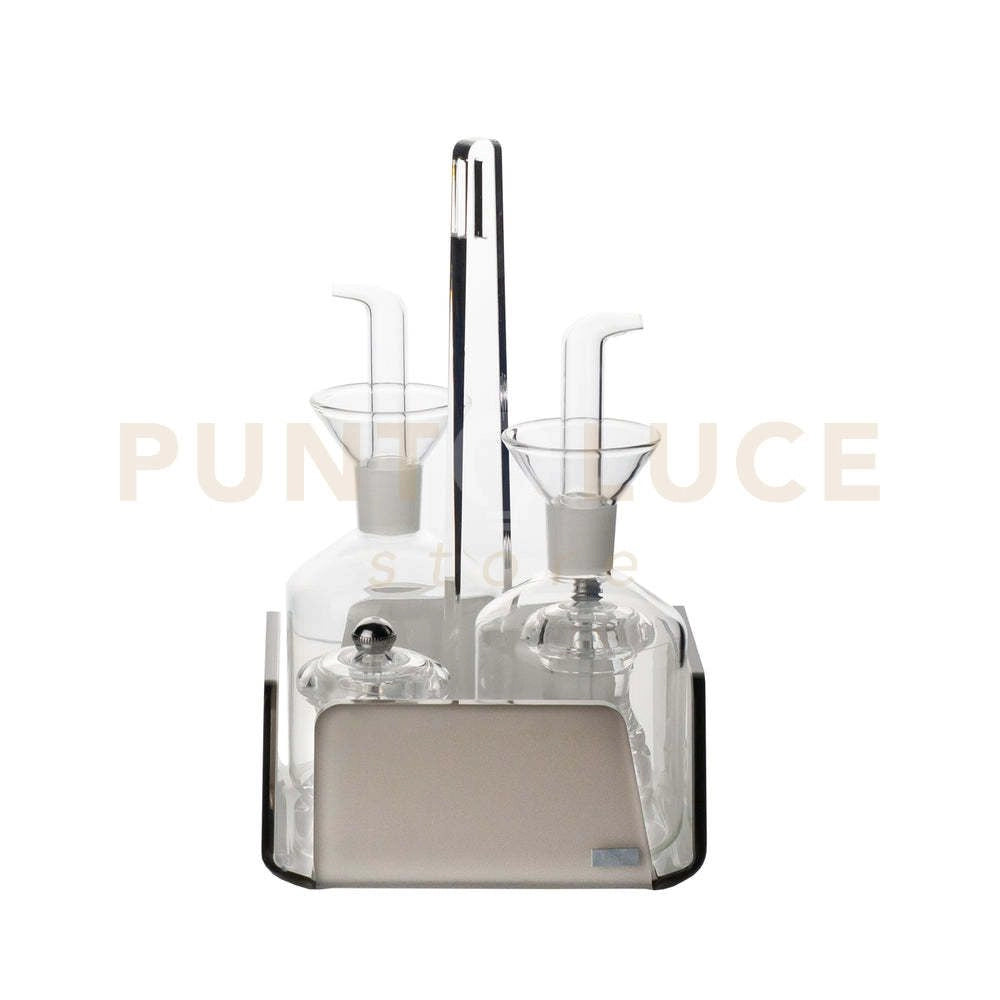 MENAGE CESTINO SET DA TAVOLA ORGANIZER LIKE WATER  IN CRISTALLO ACRILICO TORTORA