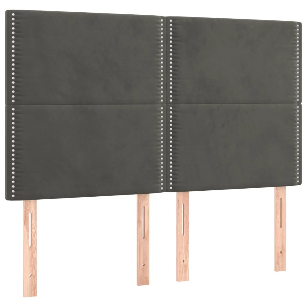 Giroletto a Molle con Materasso Grigio Scuro 140x190 cm Velluto 3129148