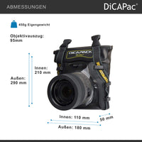 DiCAPac WP-S5 Borsa impermeabile per fotocamera con obiettivo, custodia subacquea, protezione dall'acqua fino a 5 metri di profondità, nera e marrone scuro