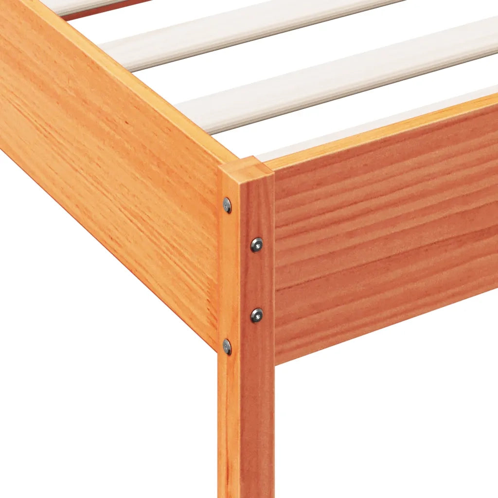 Giroletto senza Materasso Marrone Cera 100x200 cm Legno di Pino 3207220