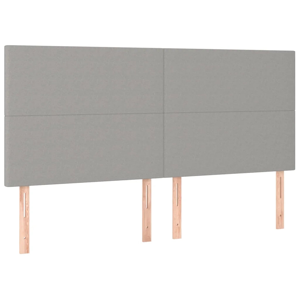 Testiera | Testata Grigio Chiaro 180x5x118/128 cm Tessuto