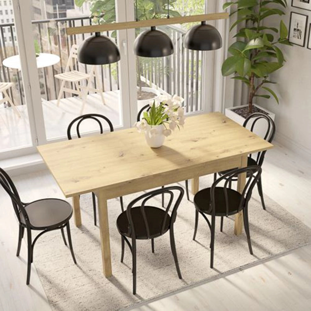 Lirelaba, Tavolo Allungabile 8 Posti, 120x80x76h cm Marrone Rovere Nodi