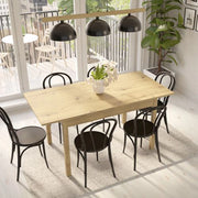 Lirelaba, Tavolo Allungabile 8 Posti, 120x80x76h cm Marrone Rovere Nodi