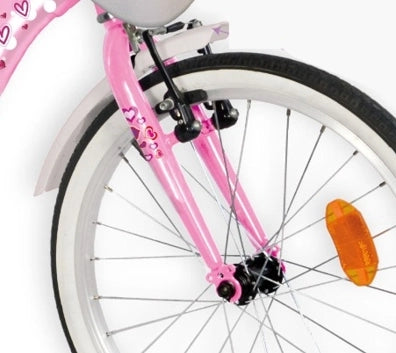 SCH PINK LOVE 20", bicicletta per bambini, adatta a bambini tra i 6 e i 10 anni, per altezza tra 120 e 155 cm, cestino e