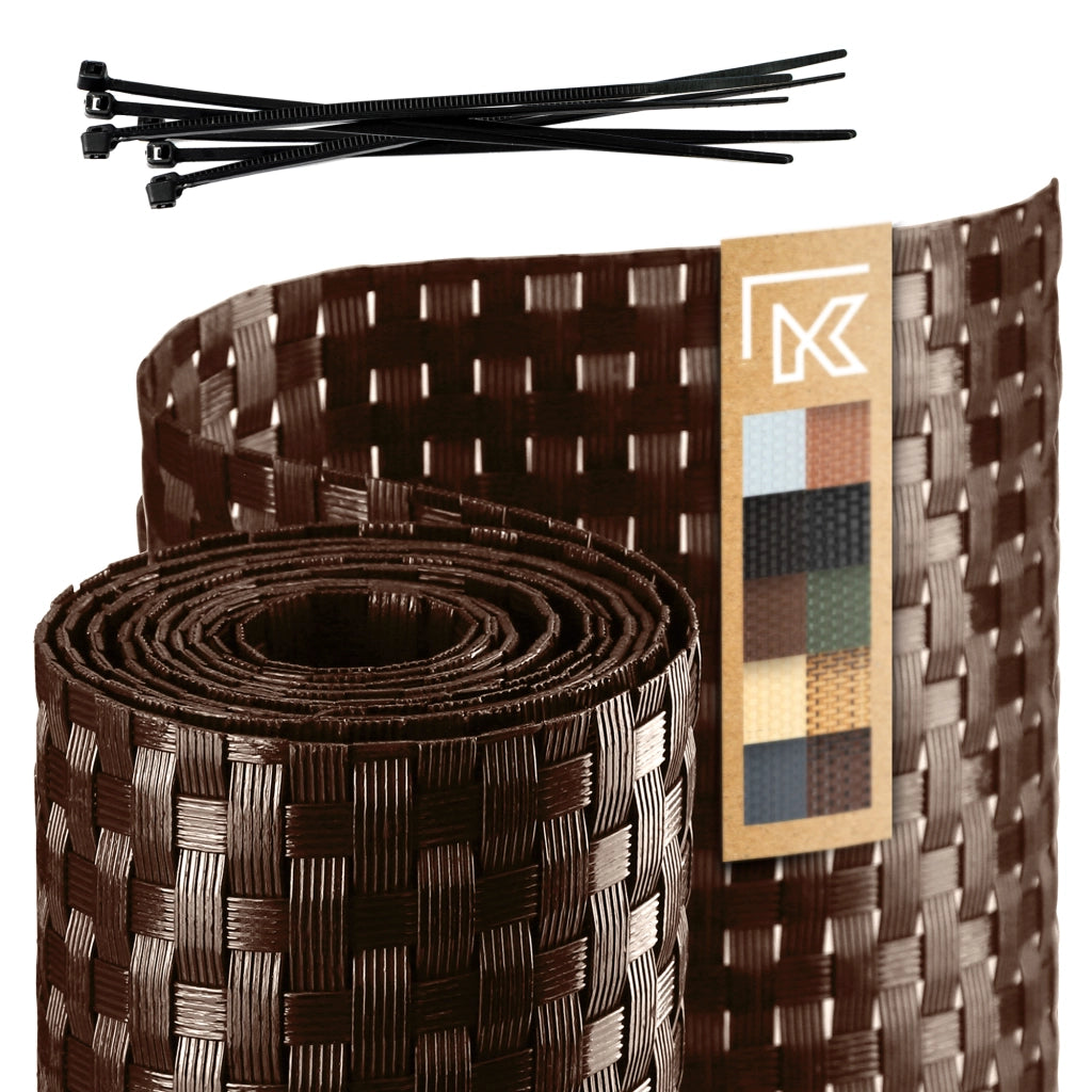 Nastro per recinzioni KADAX marrone per pannelli di recinzione 19 cm 2,55 m Copertura per recinzione