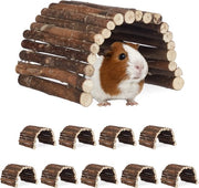 10 x Ponte di legno per gabbie per piccoli animali - Flessibile e flessibile - Dimensioni: 29 x 17 cm
