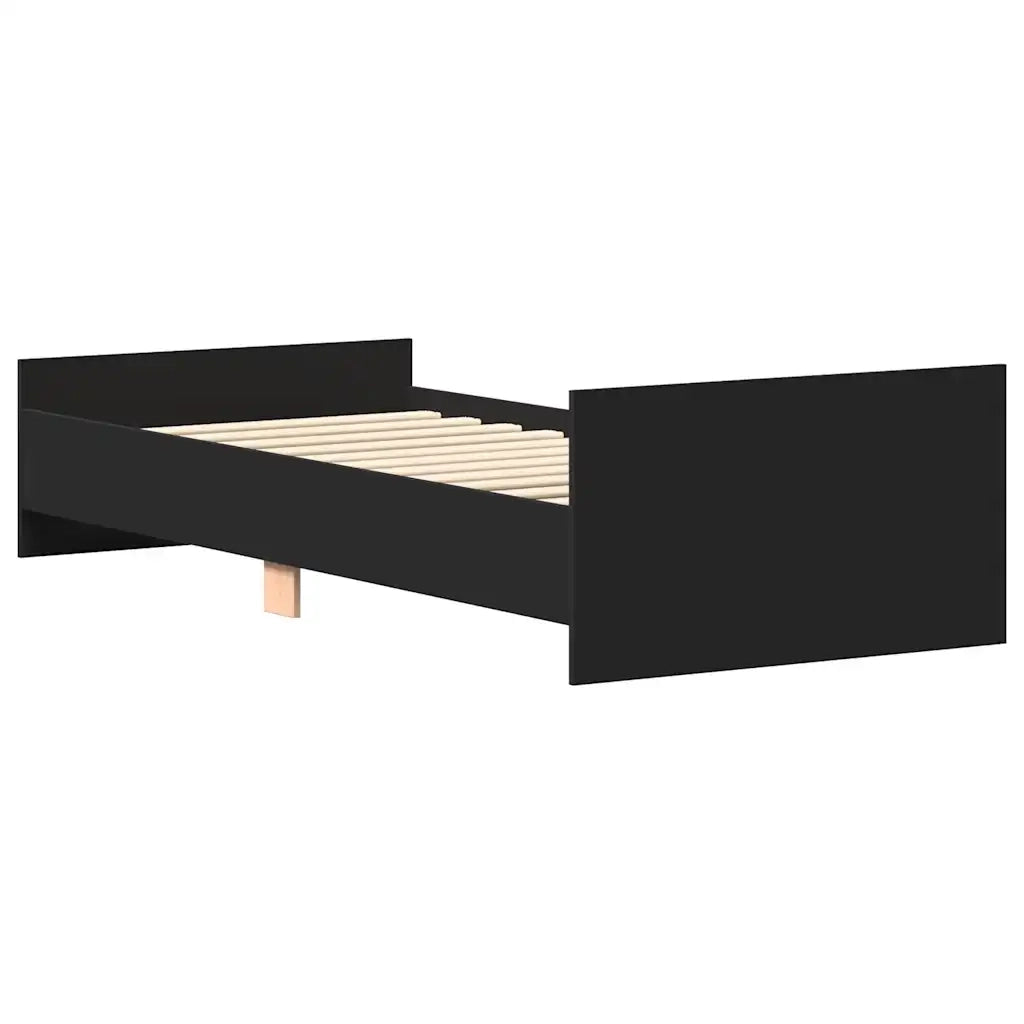 Giroletto Nero 75x190 cm Small Single in Legno Multistrato 835947