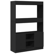 Credenza | Madia | Buffet da pranzo | Armadio da pranzo Nera 92x33x140 cm in Legno Multistrato