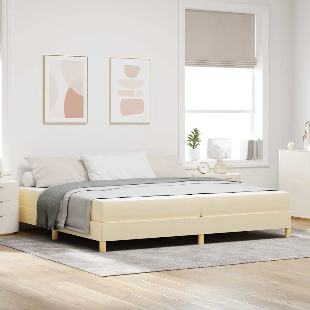 vidaXL Letto a molle Crema e Marrone 200 x 200 cm
