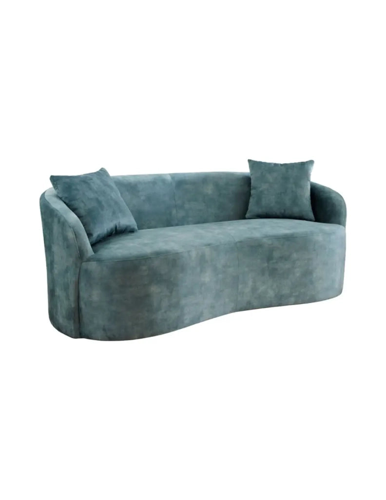 Divano dritto NYJY 2 posti in velluto – Blu – 178 x 67 x 70 cm