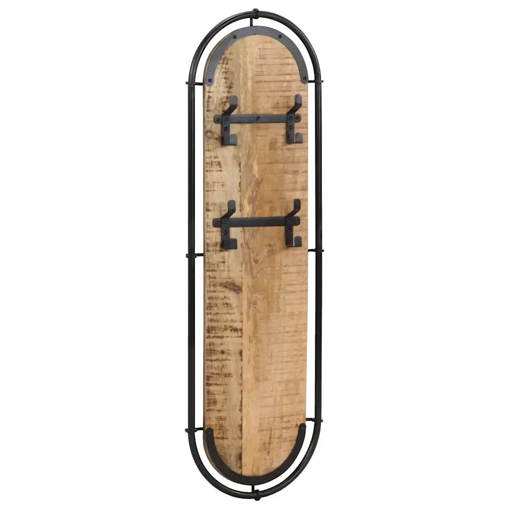 vidaXL Appendiabiti da Parete con 4 Ganci 2pz Legno Massello di Mango