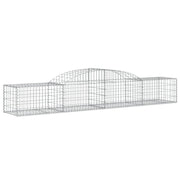 Cesto gabbione recinzione a gabbia muro di contenimento ad arco 300 x 50 x 40/60 cm ferro zincato argento 02_0040065