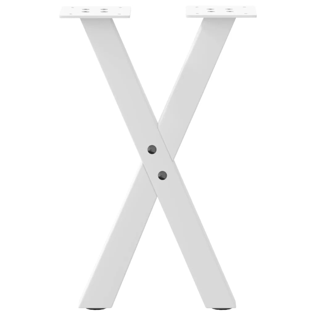 Gambe per Tavolino da Caffè a Forma di X 2 pz Bianche 38x(42-43) cm Acciaio 4012893