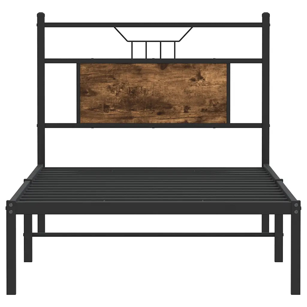 Giroletto senza Materasso-Struttura Letto Rovere Fumo 90x190 cm in Truciolato 749884