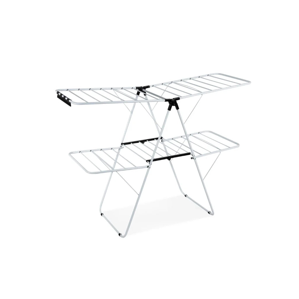 Stendibiancheria pieghevole 154 x 55,5 x 112 cm ampia superficie di asciugatura design pratico acciaio bianco e nero 20_0019665