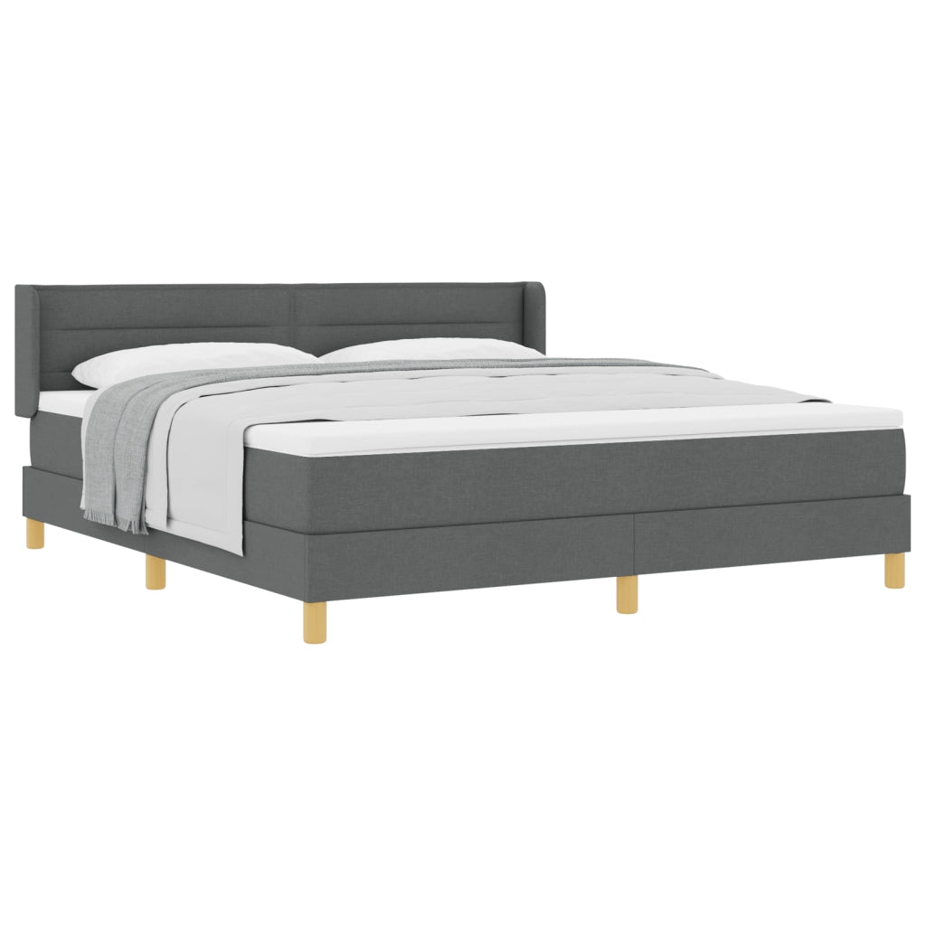 Letto a Molle con Materasso Grigio Scuro 180x200 cm Tessuto