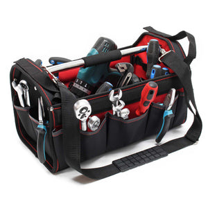 Borsa portautensili L con scomparti interni ed esterni tracolla regolabile e maniglia di trasporto