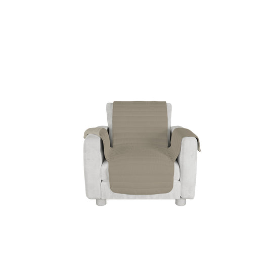 Copridivano Impermeabile Trapuntato 1 Posto Double Face in Microfibra Tortora/Panna