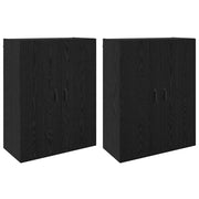Set di 2 mobili da parete moderni con 4 ante a battente 69,5 x 34 x 90 cm in legno ingegnerizzato rovere nero 02_0056057