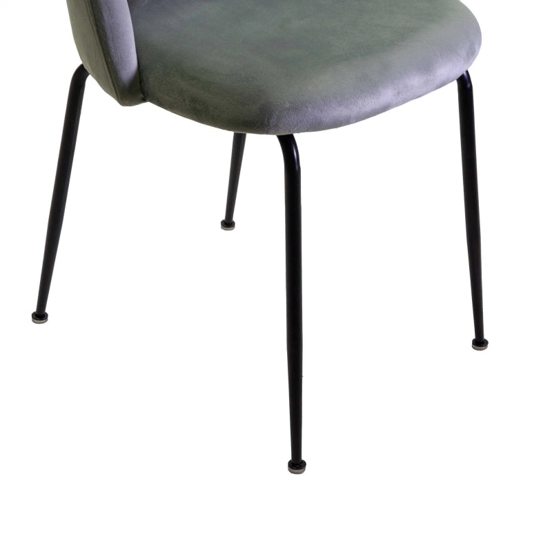 Sedia velluto Sammi grigio struttura nero cm 50x57h47/77,5