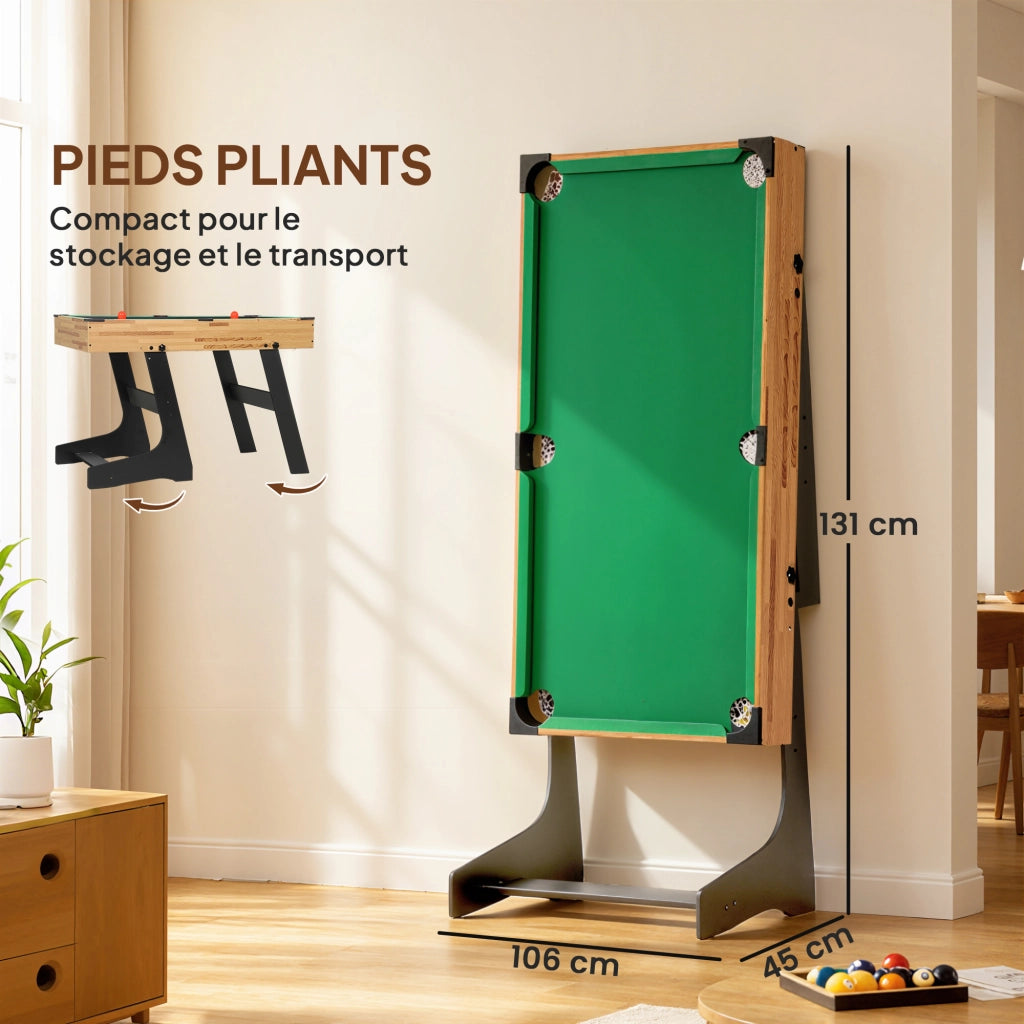 Tavolo multigioco 13 in 1 pieghevole ¨C zephmum ¨C 120x106x82 cm noce chiaro