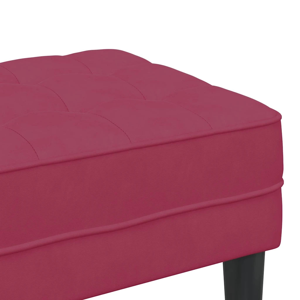 panchina con cuscino Rosso Vino 113 x 57 x 39 cm Velluto CFW7023069
