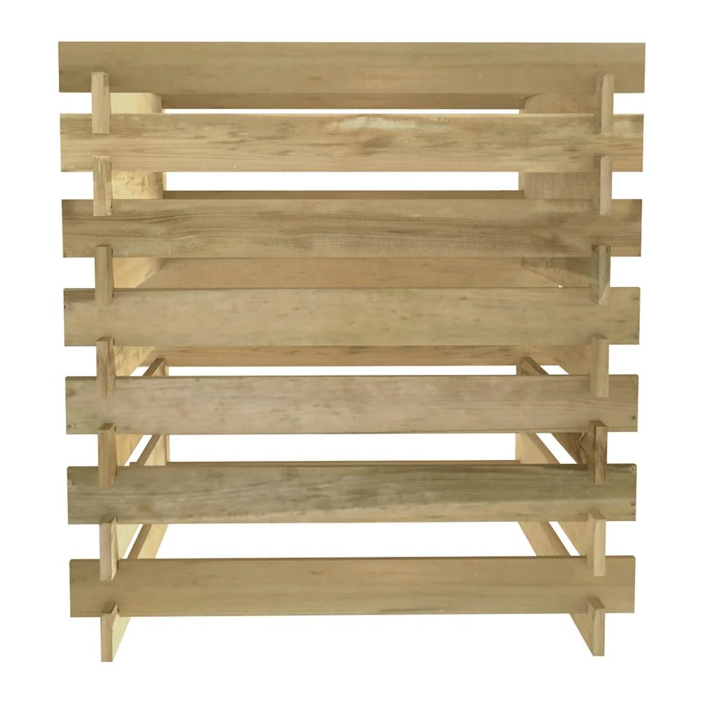 Compostiera da Giardino a Doghe 90x90x90cm in Pino Impregnato