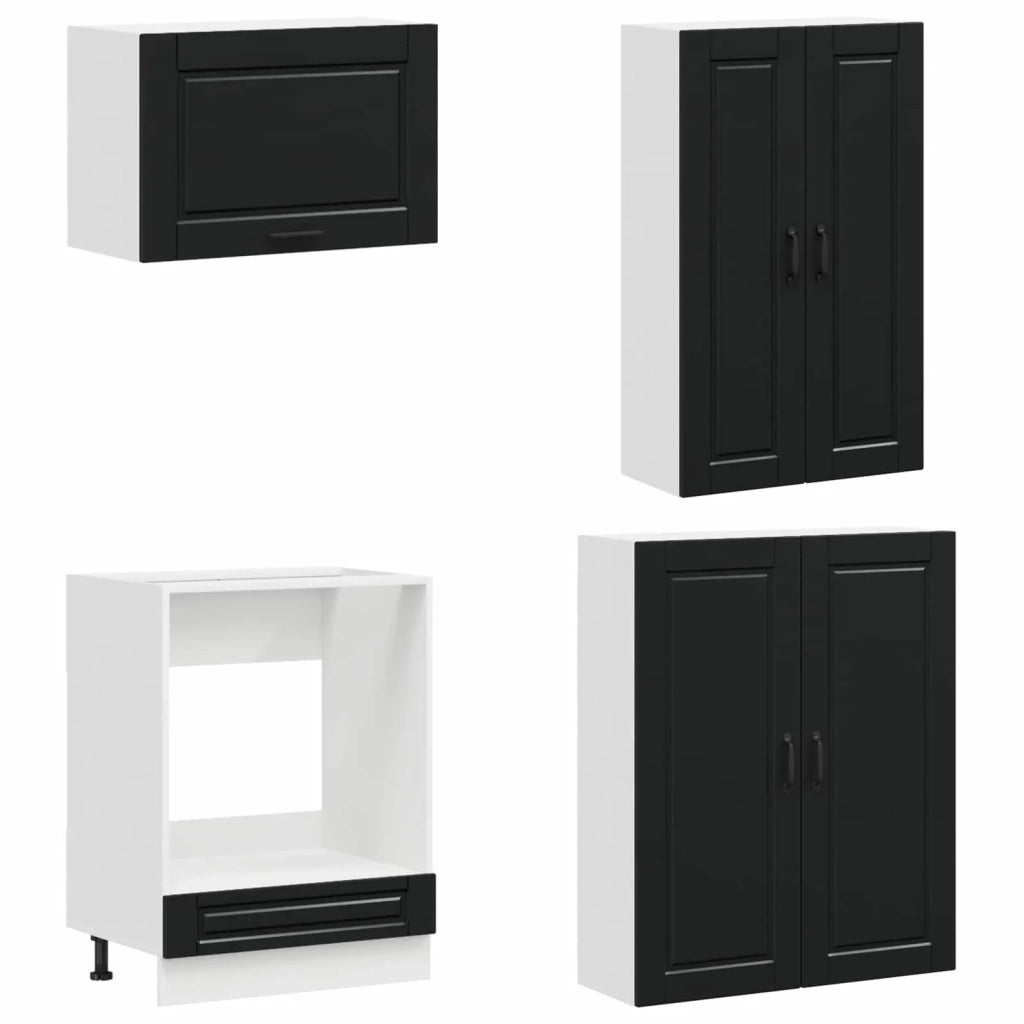 Unità Cucina PORTO 8 pcs Nero Legno ingegnerizzato 3438164