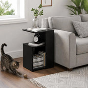 Side Table Black 36x30x56 Cm Wood Composite