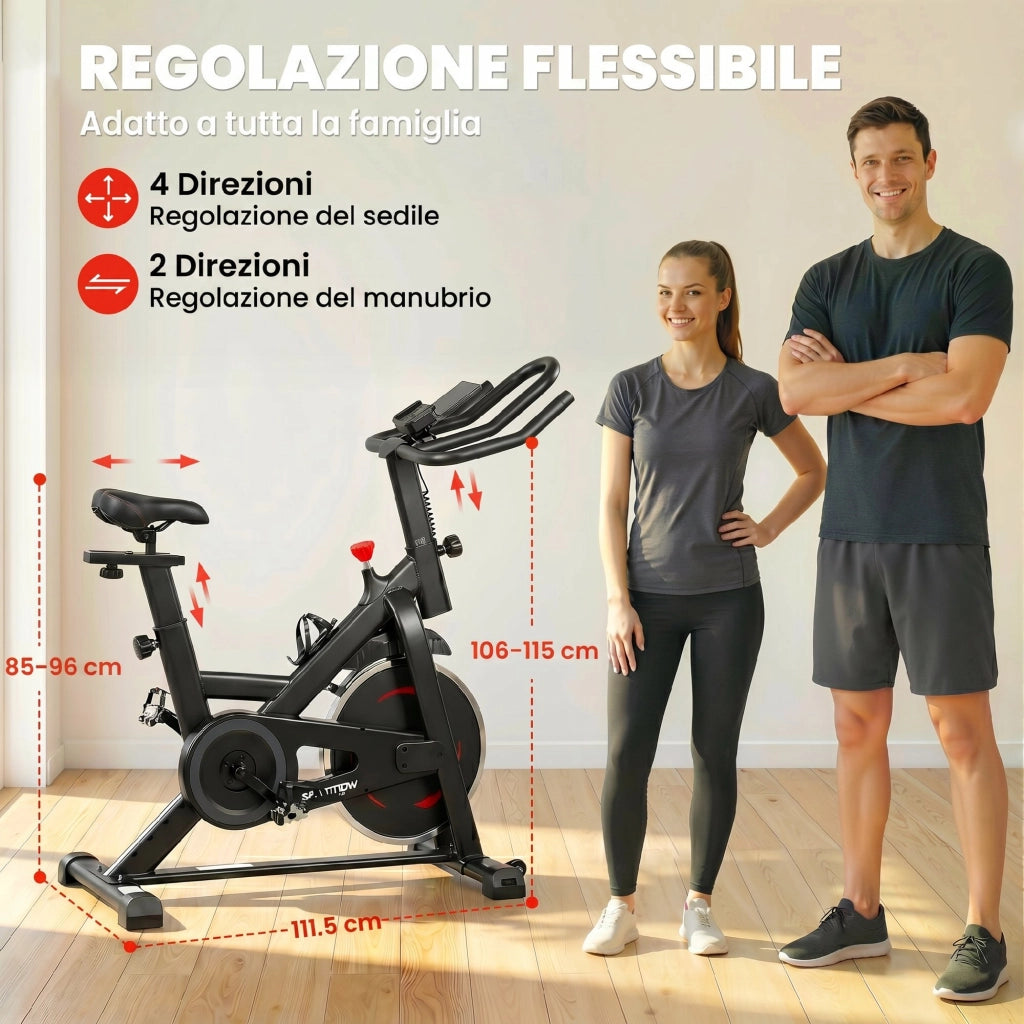 Bici Casa, Stazionaria con APP, Resistenza Magnetica 0-100%