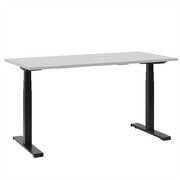 Scrivania regolabile elettricamente Piano tavolo grigio verniciato a polvere Struttura in acciaio Nero Siediti e stai in piedi 130 x 72 cm