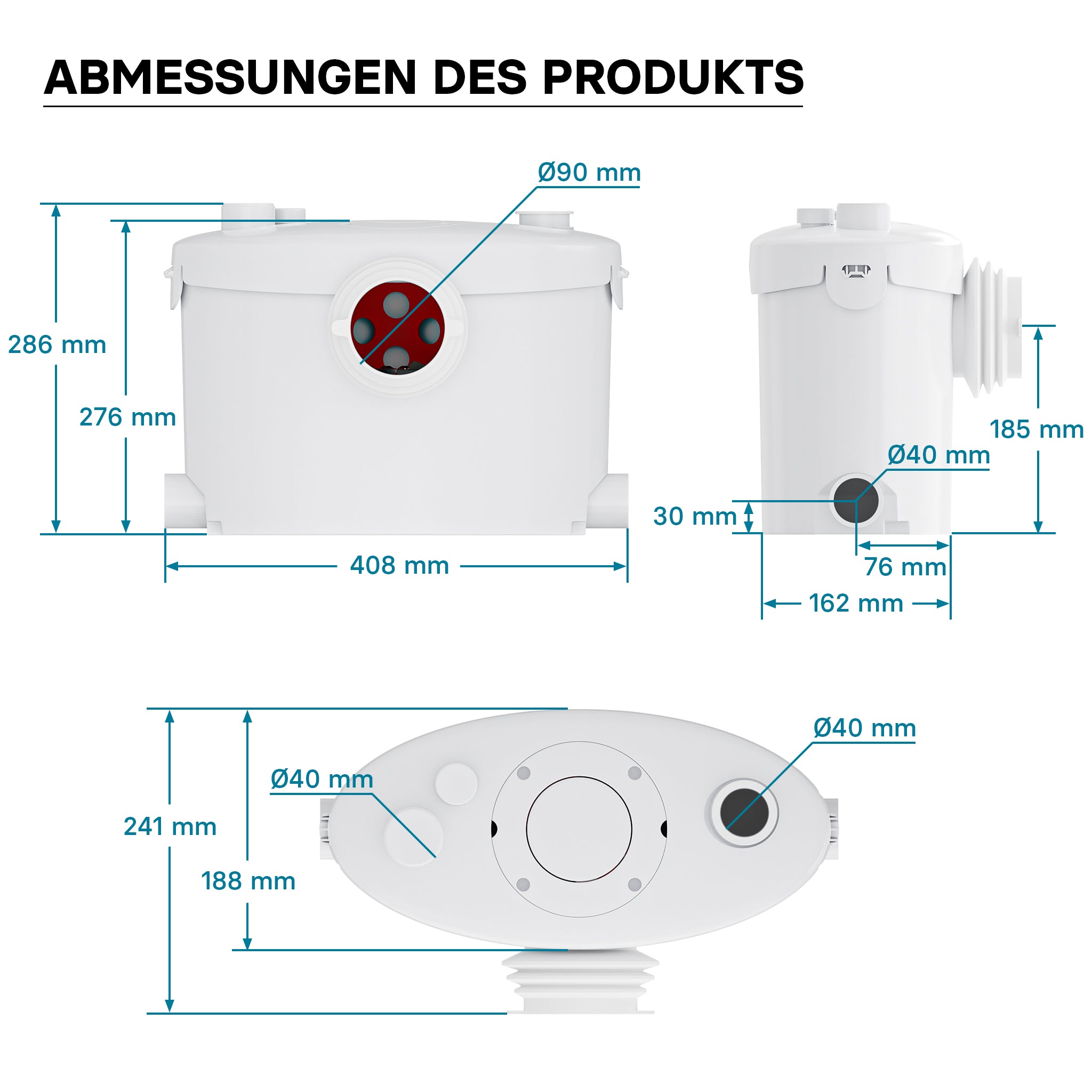 Stazione di sollevamento 4/1 per acque reflue e feci 400 W Stazione Piccola di sollevamento