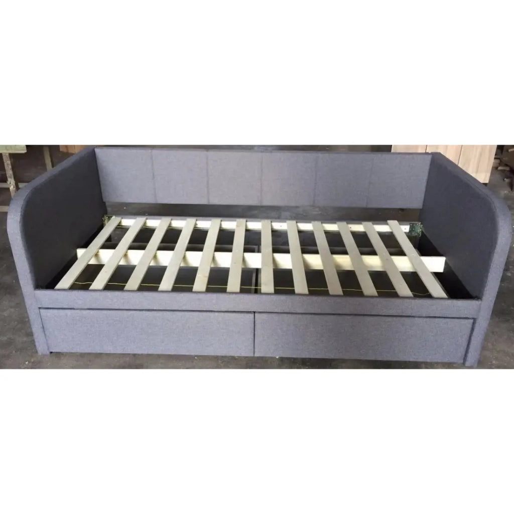 Divano letto ZITO – 90x200 cm color grigio con due cassetti e rete inclusa