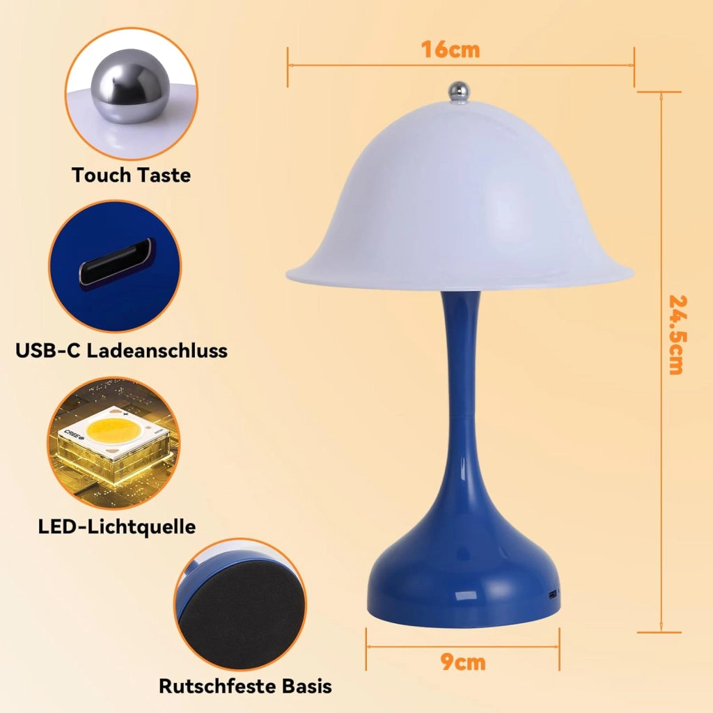 ZMH Lampada da tavolo LED wireless USB ricaricabile per camera letto