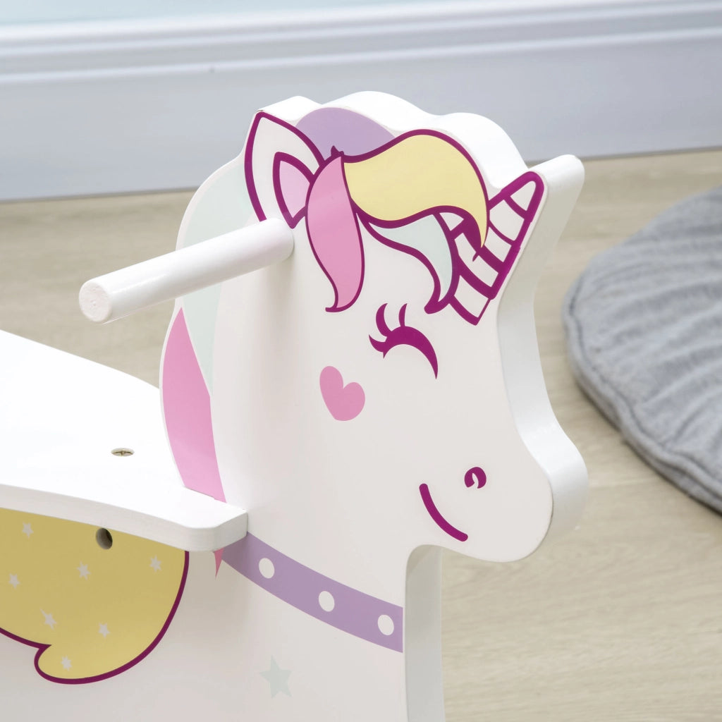 Cavallo a Dondolo per Bambini ¨C zephmum ¨C Multicolore, MDF, 68x27x47.5 cm
