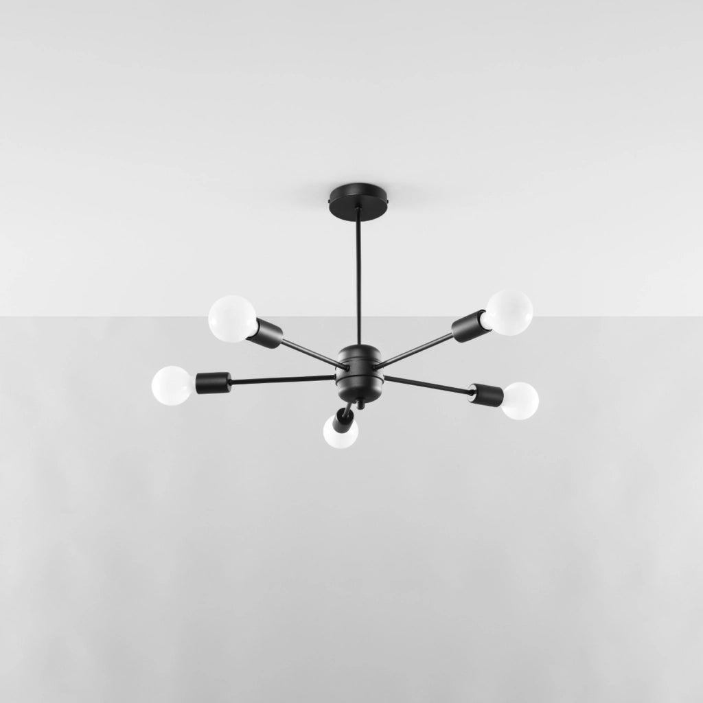 Lampadario TEMBO 5 luci nero Pure Lume E27 PU.1022